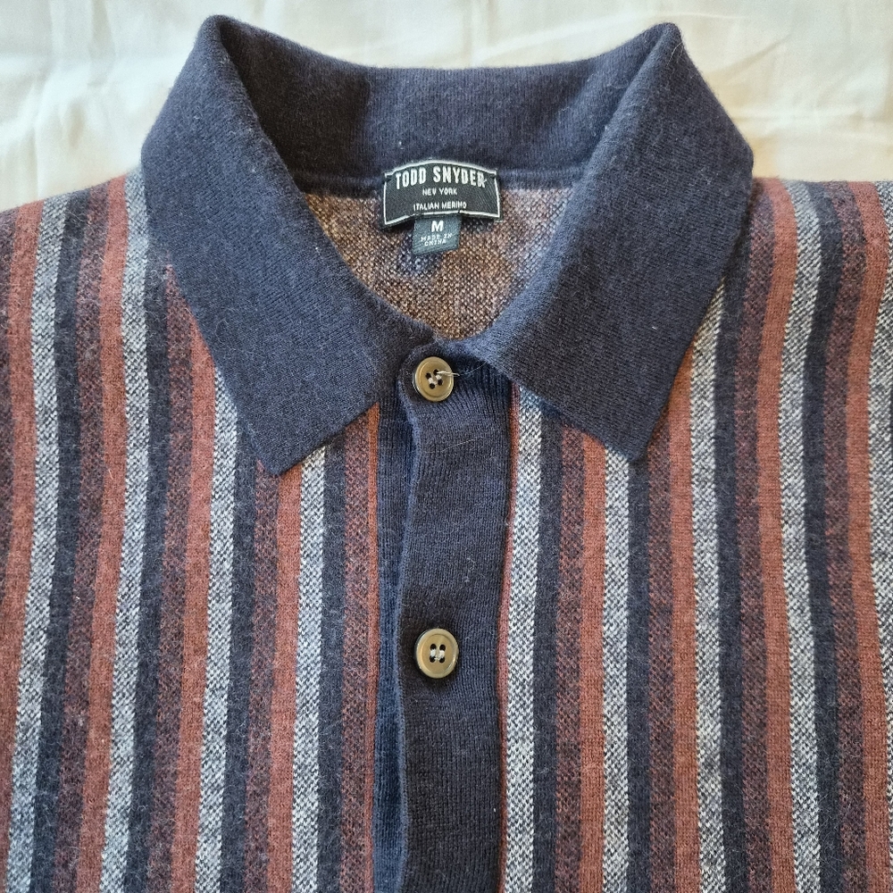 Todd Snyder Wool Polo Sweater Cardigan